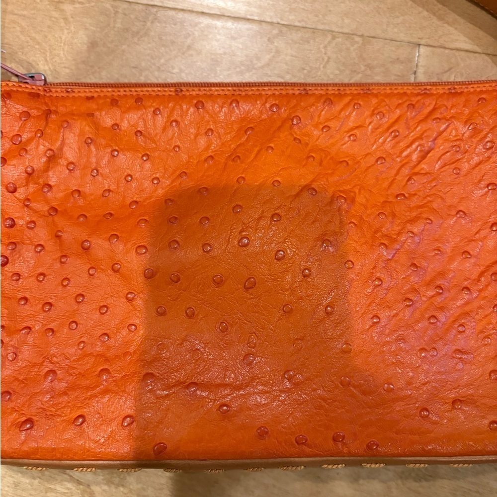 Vakko ostrich leather orange small bag - Picture 2 of 9